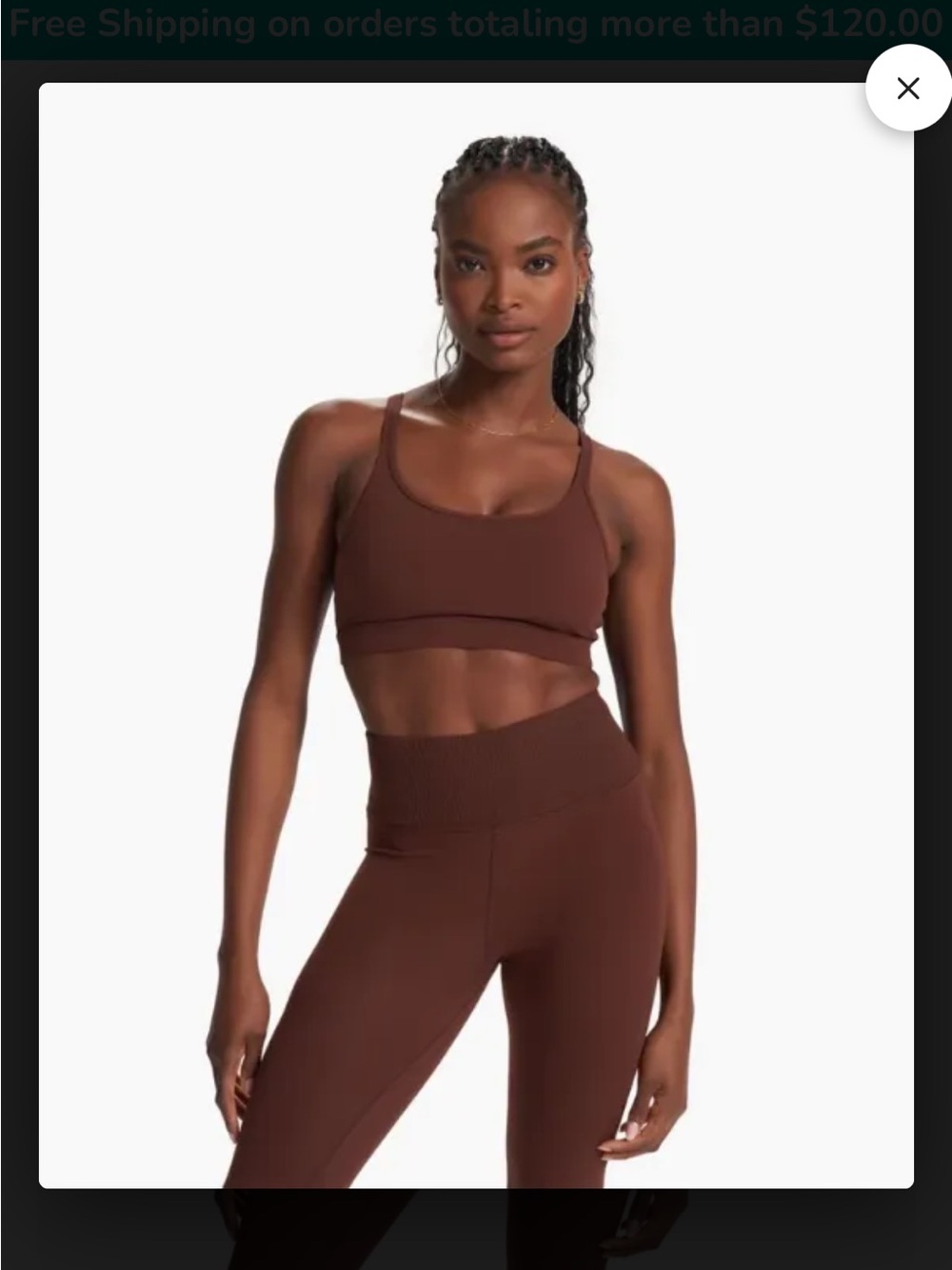 Vuori NWOT XS Mindset Sports Bra in Brown